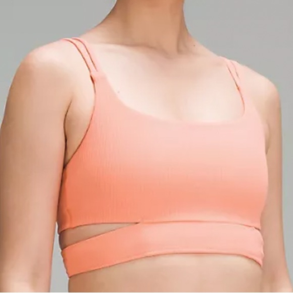Lululemon Ribbed Nulu Strappy Yoga Bra *Light
Support, A/B Cup Sunny Coral